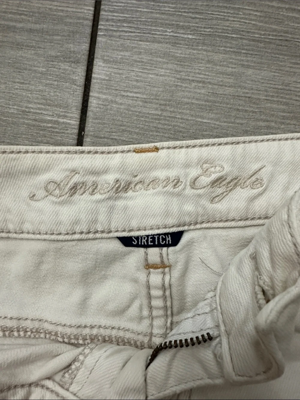 American Eagle Outfitters White Distressed Denim Cutoff Shorts